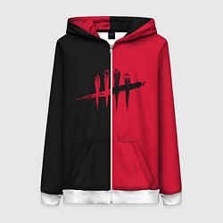 Толстовка на молнии женская Dead by Daylight, цвет: 3D-белый