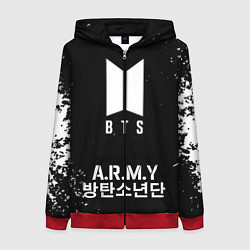 Толстовка на молнии женская BTS ARMY, цвет: 3D-красный