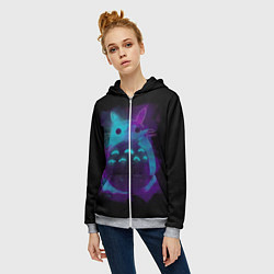 Толстовка на молнии женская Милый Тоторо, цвет: 3D-меланж — фото 2