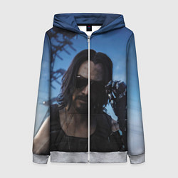 Толстовка на молнии женская Киану Ривз, цвет: 3D-меланж
