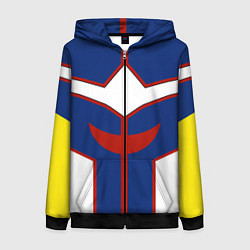 Толстовка на молнии женская ALL MIGHT MY HERO ACADEMIA MHA МОЯ ГЕРОЙСКАЯ АКАДЕ, цвет: 3D-черный