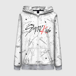 Толстовка на молнии женская STRAY KIDS АВТОГРАФЫ, цвет: 3D-меланж