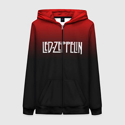 Толстовка на молнии женская Led Zeppelin, цвет: 3D-черный