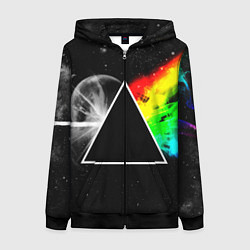 Толстовка на молнии женская PINK FLOYD, цвет: 3D-черный