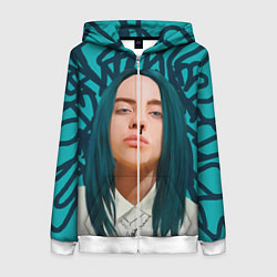 Толстовка на молнии женская Billie Eilish, цвет: 3D-белый