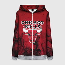 Толстовка на молнии женская CHICAGO BULLS, цвет: 3D-меланж