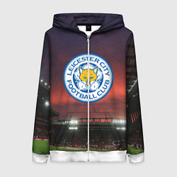 Толстовка на молнии женская FC Leicester City, цвет: 3D-белый
