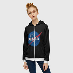 Толстовка на молнии женская NASA Краски, цвет: 3D-белый — фото 2