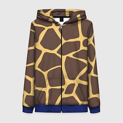 Толстовка на молнии женская Окрас жирафа, цвет: 3D-синий