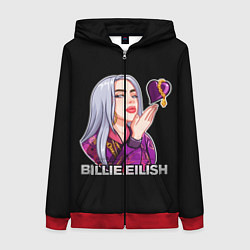 Толстовка на молнии женская BILLIE EILISH, цвет: 3D-красный