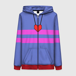 Толстовка на молнии женская UNDERTALE FRISK ФРИСК, цвет: 3D-красный