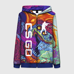 Толстовка на молнии женская CS GO HYPERBEAST, цвет: 3D-синий