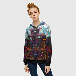 Толстовка на молнии женская Terraria, цвет: 3D-черный — фото 2