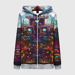 Толстовка на молнии женская Terraria, цвет: 3D-меланж