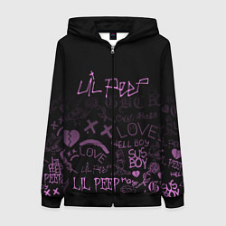 Толстовка на молнии женская LIL PEEP, цвет: 3D-черный