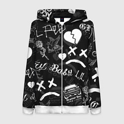 Толстовка на молнии женская LIL PEEP, цвет: 3D-белый