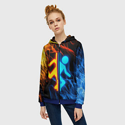 Толстовка на молнии женская PORTAL, цвет: 3D-синий — фото 2