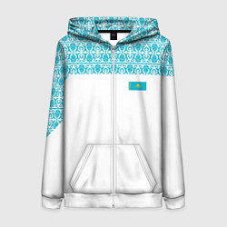 Толстовка на молнии женская Казахстан Форма, цвет: 3D-белый