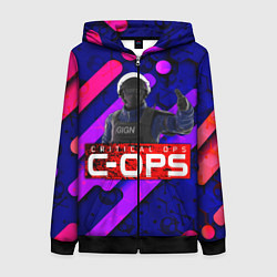 Толстовка на молнии женская C-OPS, цвет: 3D-черный