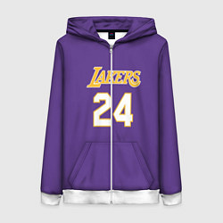 Толстовка на молнии женская Los Angeles Lakers Kobe Brya, цвет: 3D-белый
