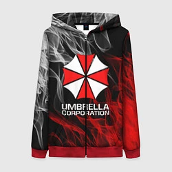 Толстовка на молнии женская UMBRELLA CORP, цвет: 3D-красный