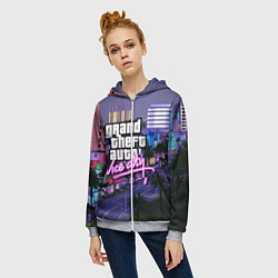 Толстовка на молнии женская Grand Theft Auto Vice City, цвет: 3D-меланж — фото 2