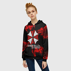Толстовка на молнии женская UMBRELLA CORP, цвет: 3D-черный — фото 2