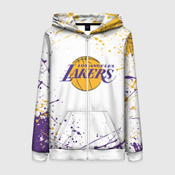 Толстовка на молнии женская LA LAKERS, цвет: 3D-белый