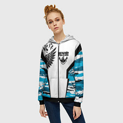 Толстовка на молнии женская ВМФ России камуфляж, цвет: 3D-черный — фото 2