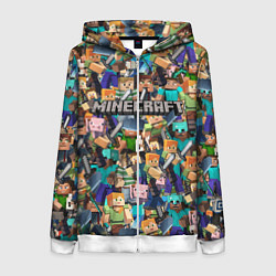 Женская толстовка на молнии MINECRAFT ПЕРСОНАЖИ