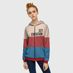 Толстовка на молнии женская Половое воспитание, цвет: 3D-красный — фото 2