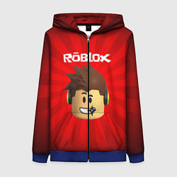 Толстовка на молнии женская ROBLOX, цвет: 3D-синий