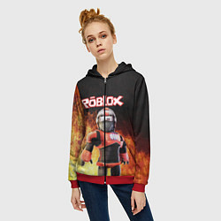 Толстовка на молнии женская ROBLOX, цвет: 3D-красный — фото 2
