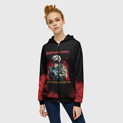 Толстовка на молнии женская Внутренние войска, цвет: 3D-черный — фото 2