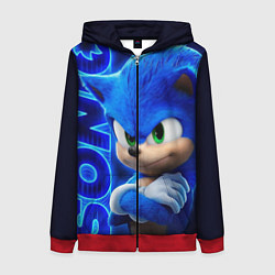 Толстовка на молнии женская SONIC, цвет: 3D-красный
