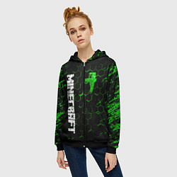 Толстовка на молнии женская MINECRAFT, цвет: 3D-черный — фото 2