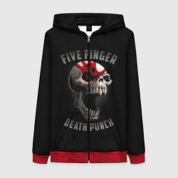 Толстовка на молнии женская Five Finger Death Punch, цвет: 3D-красный