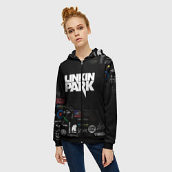 Толстовка на молнии женская LINKIN PARK, цвет: 3D-черный — фото 2