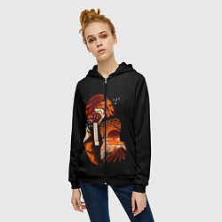 Толстовка на молнии женская JAPAN FOX, цвет: 3D-черный — фото 2