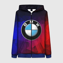Толстовка на молнии женская BMW NEON, цвет: 3D-синий
