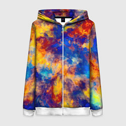 Толстовка на молнии женская Огненно-синий полутон, цвет: 3D-белый