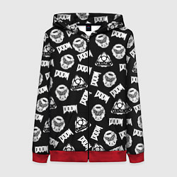 Толстовка на молнии женская Doom Eternal, цвет: 3D-красный