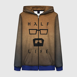 Толстовка на молнии женская HALF-LIFE, цвет: 3D-синий