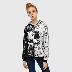 Толстовка на молнии женская Fortnite & Marshmello, цвет: 3D-черный — фото 2