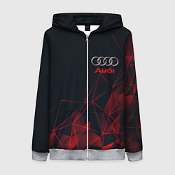 Толстовка на молнии женская AUDI, цвет: 3D-меланж