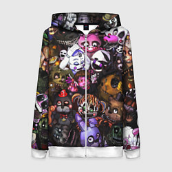 Толстовка на молнии женская Five Nights At Freddy's, цвет: 3D-белый