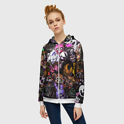 Толстовка на молнии женская Five Nights At Freddy's, цвет: 3D-белый — фото 2