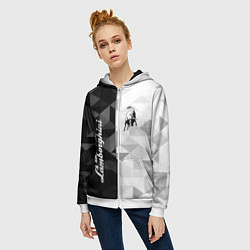 Толстовка на молнии женская Lamborghini, цвет: 3D-белый — фото 2
