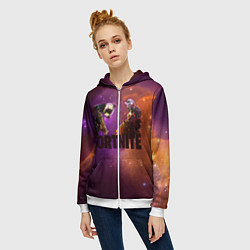 Толстовка на молнии женская Fortnite, цвет: 3D-белый — фото 2