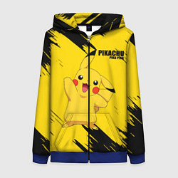 Толстовка на молнии женская PIKACHU: PIKA PIKA, цвет: 3D-синий